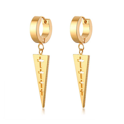 三角スパイクピアス｜クールな幾何×フープデザイン メンズ・レディース兼用