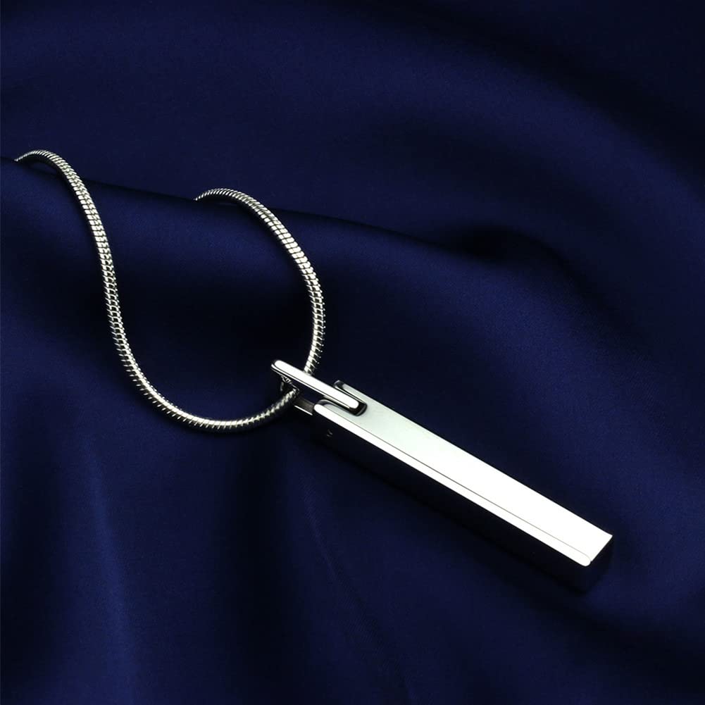 Rockyu タングステンスティックネックレス メンズ ステンレスチェーン 金属アレルギー対応