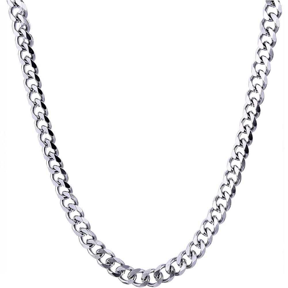 Rockyu ネックレス メンズ 喜平チェーン ブレスレット セット シルバー ステンレス製