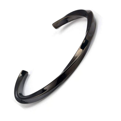 Rockyu チタンC型バングル レディース – 高級感あふれるシンプルブレスレット（全5色）