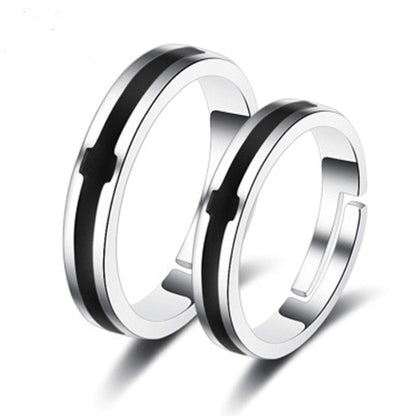 Rockyu ペアリング フリーサイズ 指輪 メンズ 十字架 レディース リング クロス 2個セット シンプル ステンレス 銀色