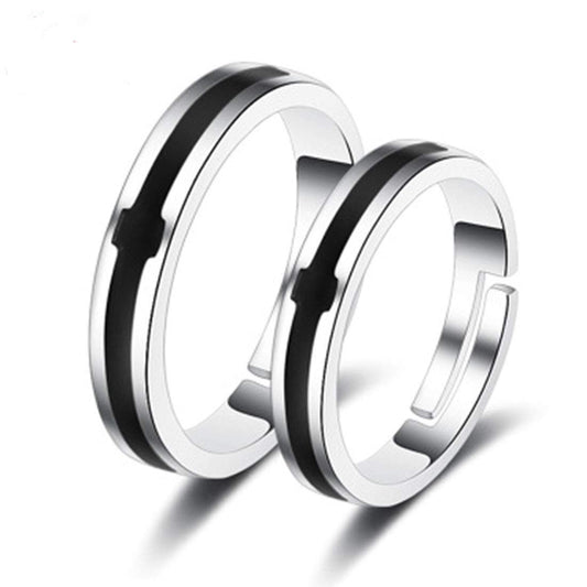 Rockyu ペアリング フリーサイズ 指輪 メンズ 十字架 レディース リング クロス 2個セット シンプル ステンレス 銀色