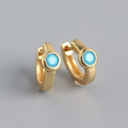 Rockyu ピアス レディース シルバー925 ターコイズ フープリング 両耳用 ジュエリー