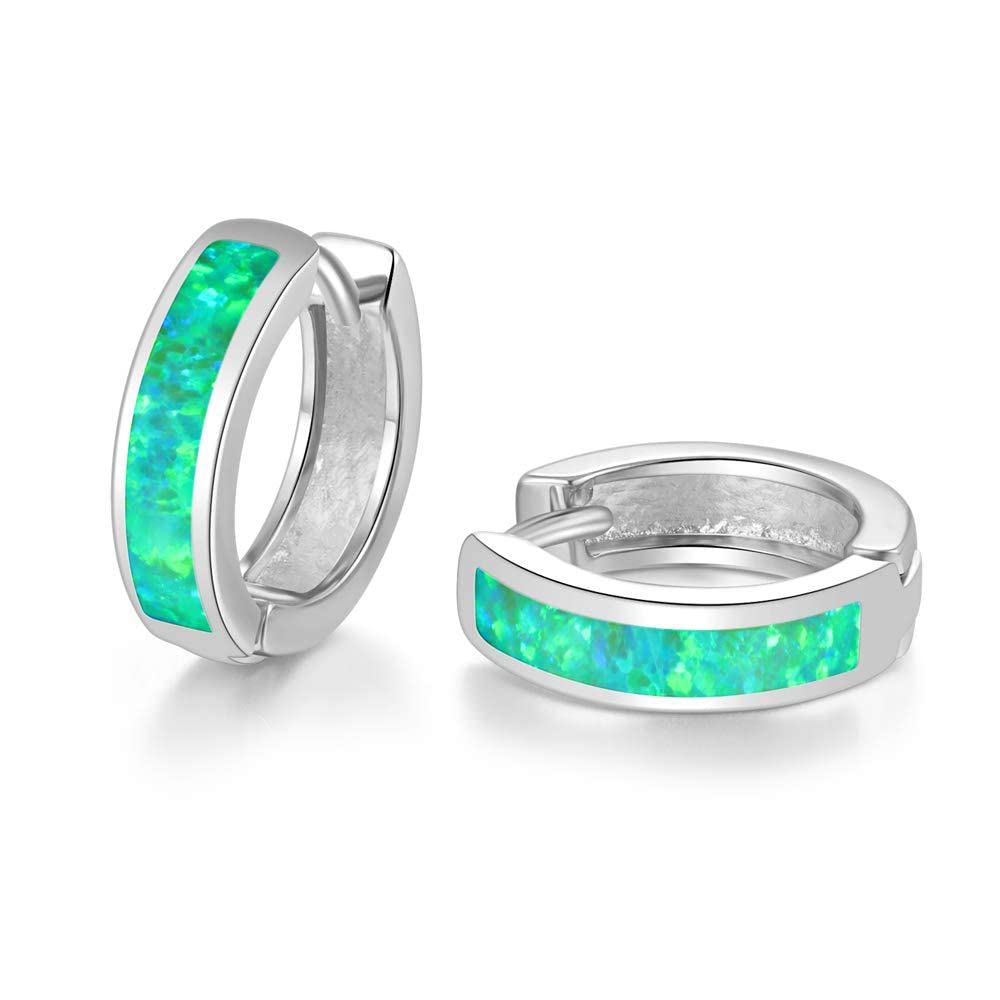 Rockyu レディース バーオパール フープピアス ステンレス製