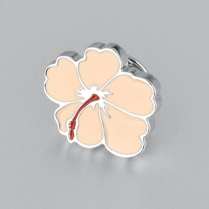 Rockyu ブローチ メンズ レディース イエロー フラワー エナメル メタルラペルピン