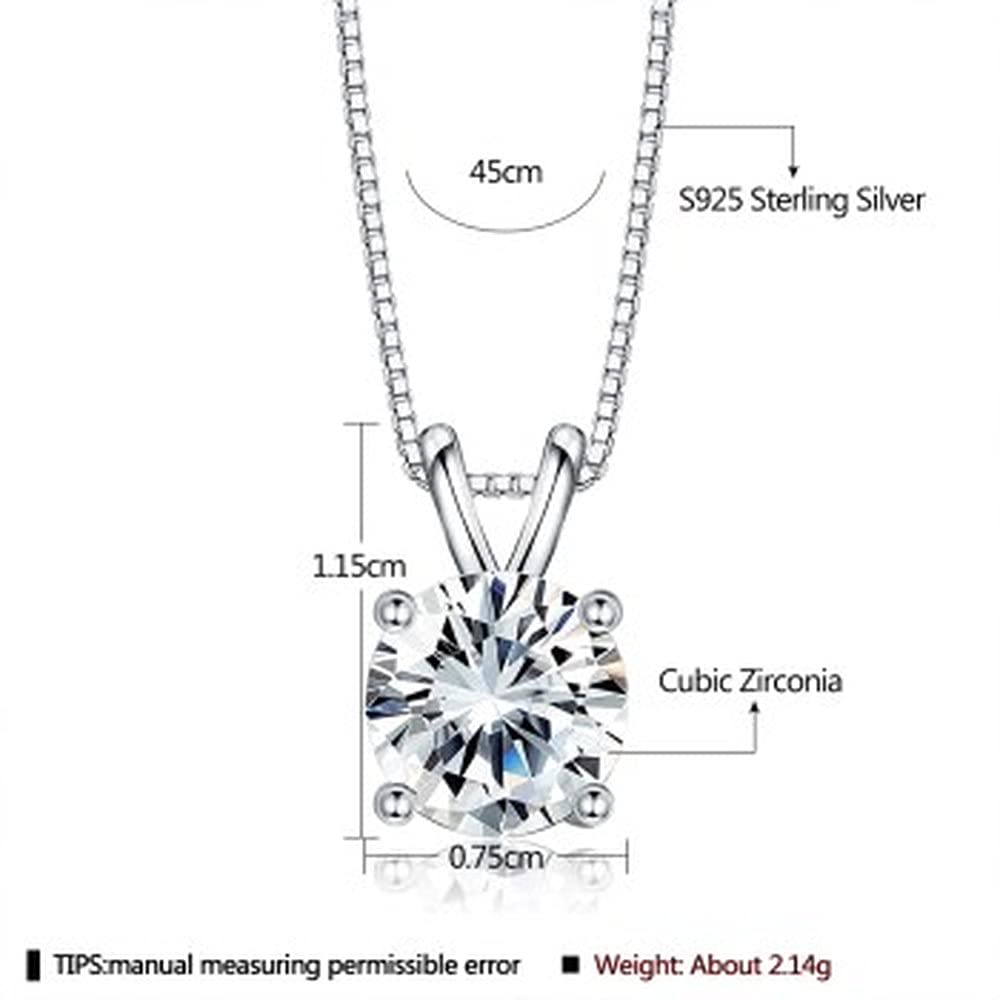 Rockyu ネックレス レディース ペンダント シルバー925 ジルコニア 一粒 純銀製