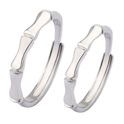 Rockyu 竹モチーフ ペアリング シルバー925 メンズ レディース フリーサイズ 結婚・婚約用