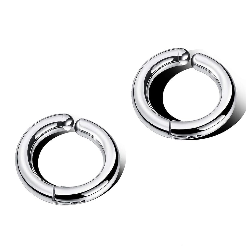 Rockyu ピアス メンズ フープ シルバー 人気 リングピアス ノンホール イヤーカフ フェイクピアス イヤリング 両耳セット ステンレス 金属アレルギー対応