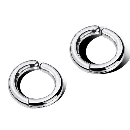 Rockyu ピアス メンズ フープ シルバー 人気 リングピアス ノンホール イヤーカフ フェイクピアス イヤリング 両耳セット ステンレス 金属アレルギー対応