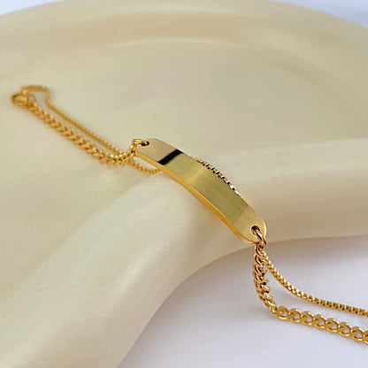 Rockyu 2連チェーンブレスレット ステンレス製 レディース