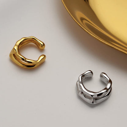 Rockyu ピアス レディース シルバー925 二連風 ノンホール フェイクピアス 金属アレルギー対応