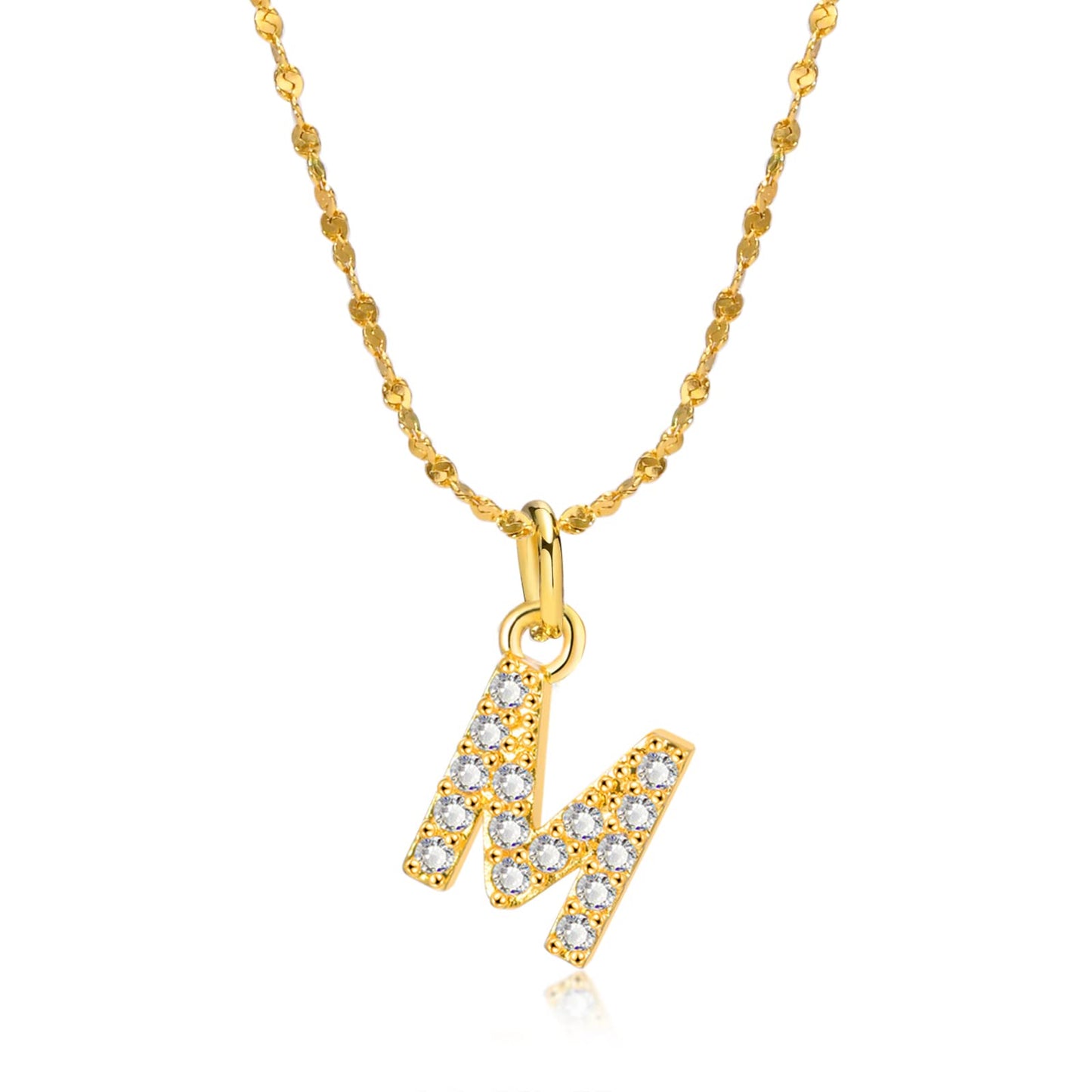 Rockyu ネックレス レディース ゴールド イニシャルペンダント ジルコニア アレルギー対応