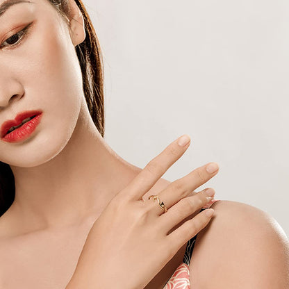 Rockyu 猫リング レディース シルバー925 フリーサイズ シンプル 可愛い ネコモチーフ 金属アレルギー対応