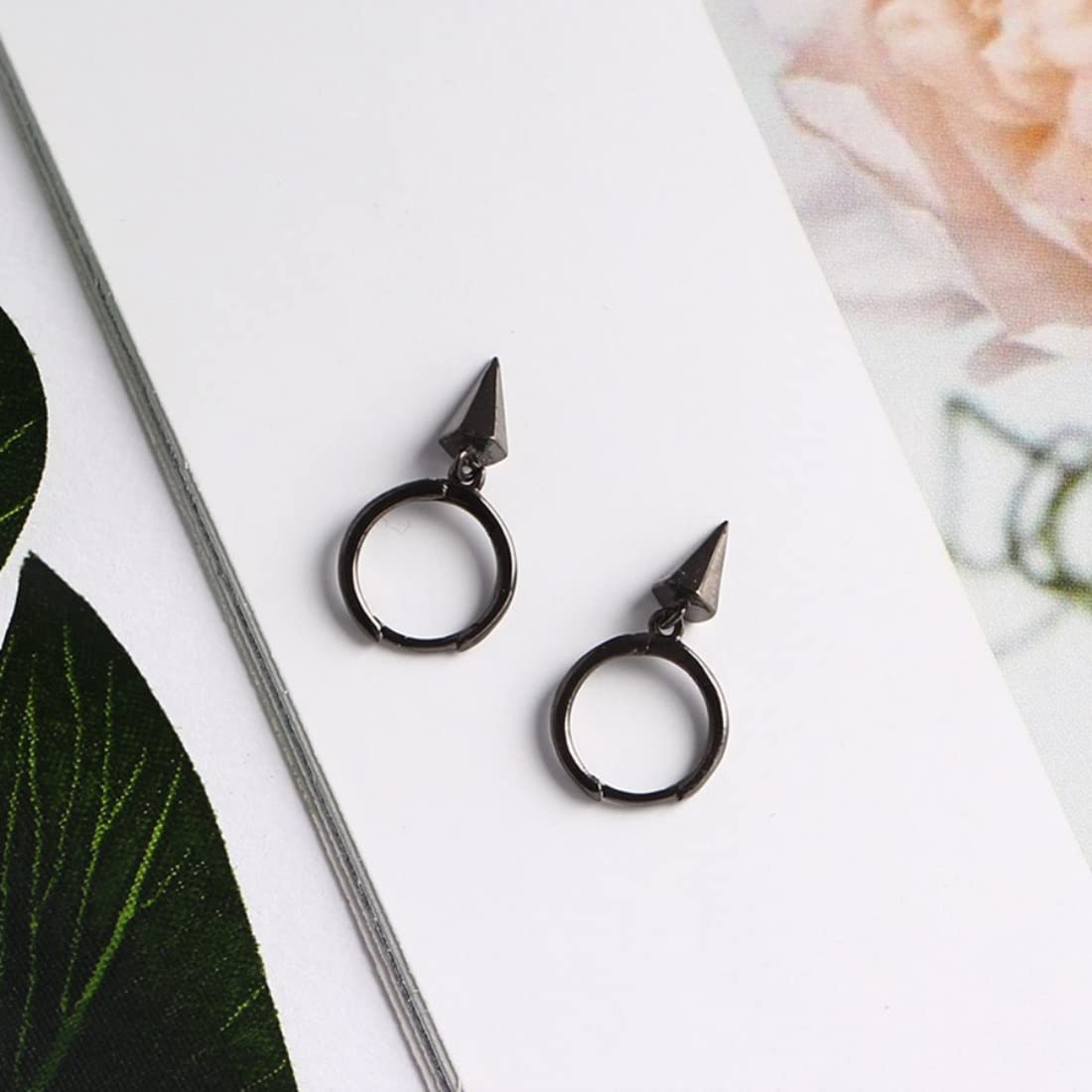 Rockyu 星型＆スタッズフープピアス レディース｜シルバー925・3色展開・金属アレルギー対応