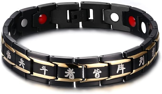 Rockyu 磁気ゲルマニウムブレスレット メンズ レディース ステンレス チェーンバングル 静電気対策 血行サポートデザイン