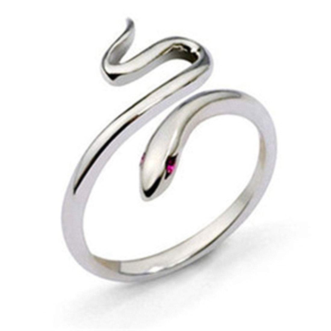 Rockyu スネークリング レディース フリーサイズ 指輪 シンプル蛇モチーフ