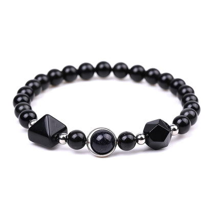 Rockyu 天然石ブレスレット レディース パワーストーン ピラミッドビーズデザイン