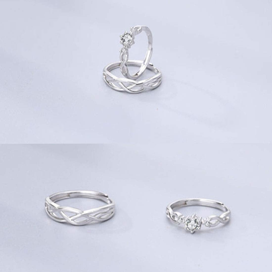 Rockyu 指輪 メンズ シルバー925 ペアリング ツイストデザイン フリーサイズ 結婚婚約