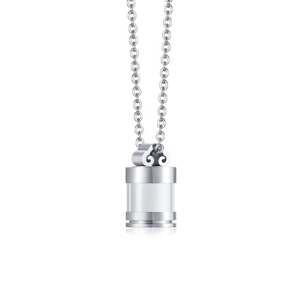 Rockyu 円筒型メモリアルネックレス メンズ レディース