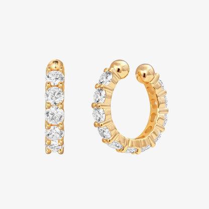 Rockyu シルバー925 ジルコニアフルエタニティイヤーカフ レディース