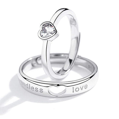 Rockyu ペアリング メンズ レディース フリーサイズ シルバー925 LOVE刻印 ハートデザイン 指輪