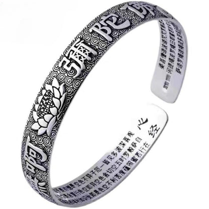 バングル レディース メンズ 般若心経刻印 シルバー お守り 開運アクセサリー
