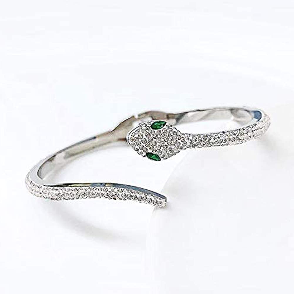 Rockyu 蛇形ブレスレット レディース 18K仕上げ ジルコニア 純チタン製