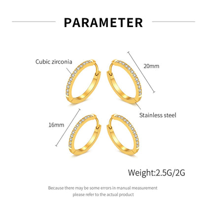 ピアス レディース ゴールド シルバー フープピアス ジルコニア 16mm 20mm 2サイズ展開 ステンレス製 金属アレルギー対応 両耳用 小さめ 軽量 フープジュエリー 誕生日 記念日 プレゼント