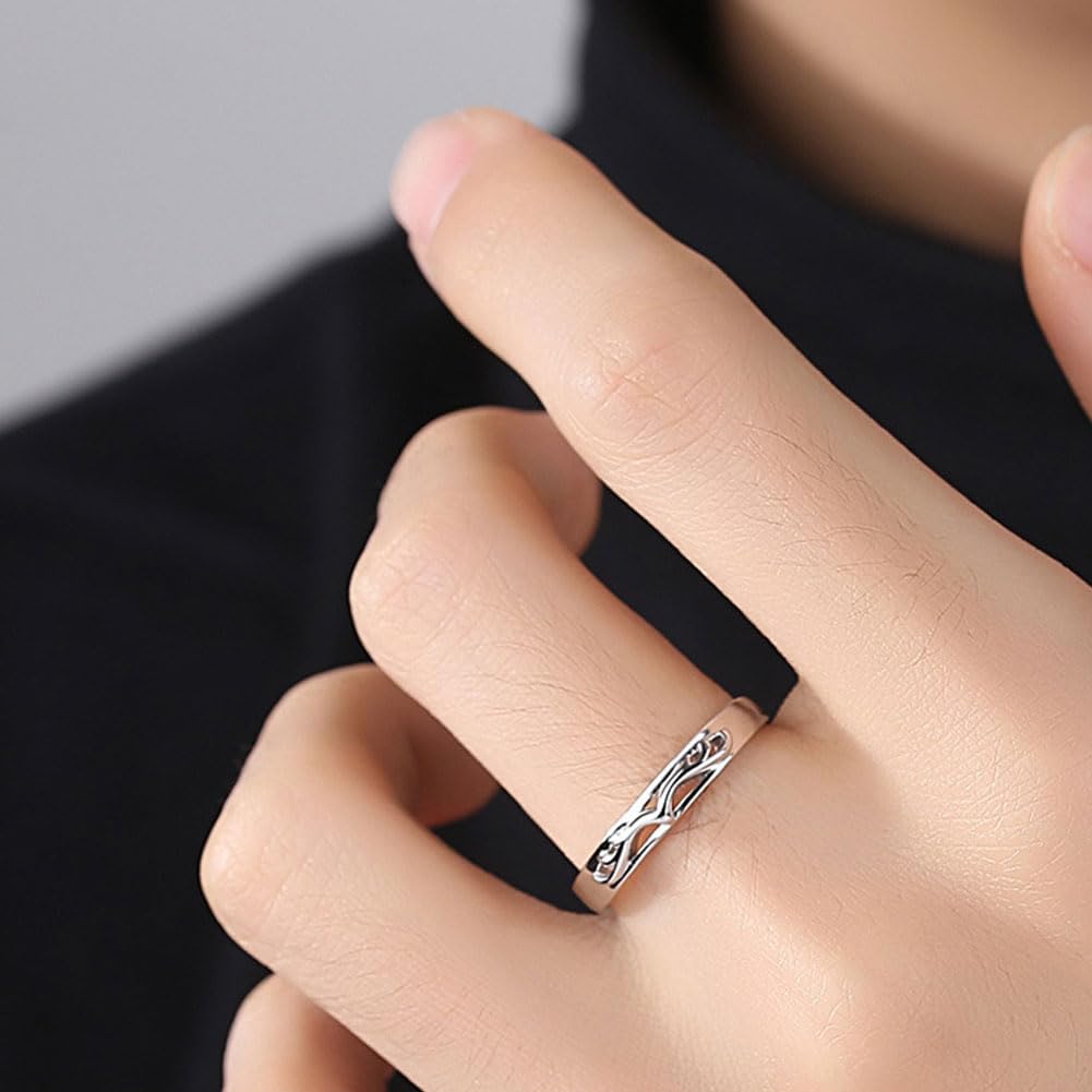 指輪 ペアリング フリーサイズ シルバー925 鹿モチーフ 2個セット