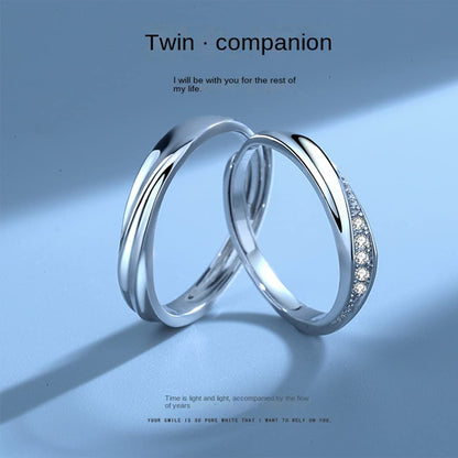 Rockyu ペアリング 純銀 シンプルデザイン シルバー925 メンズ＆レディース フリーサイズ