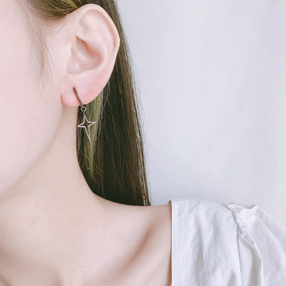 Rockyu 星型＆スタッズフープピアス レディース｜シルバー925・3色展開・金属アレルギー対応