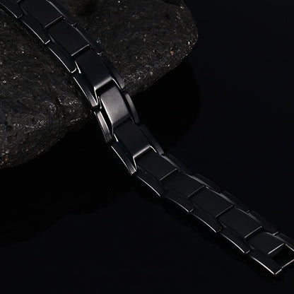 Rockyu 磁気ゲルマニウムブレスレット メンズ レディース ステンレス チェーンバングル 静電気対策 血行サポートデザイン