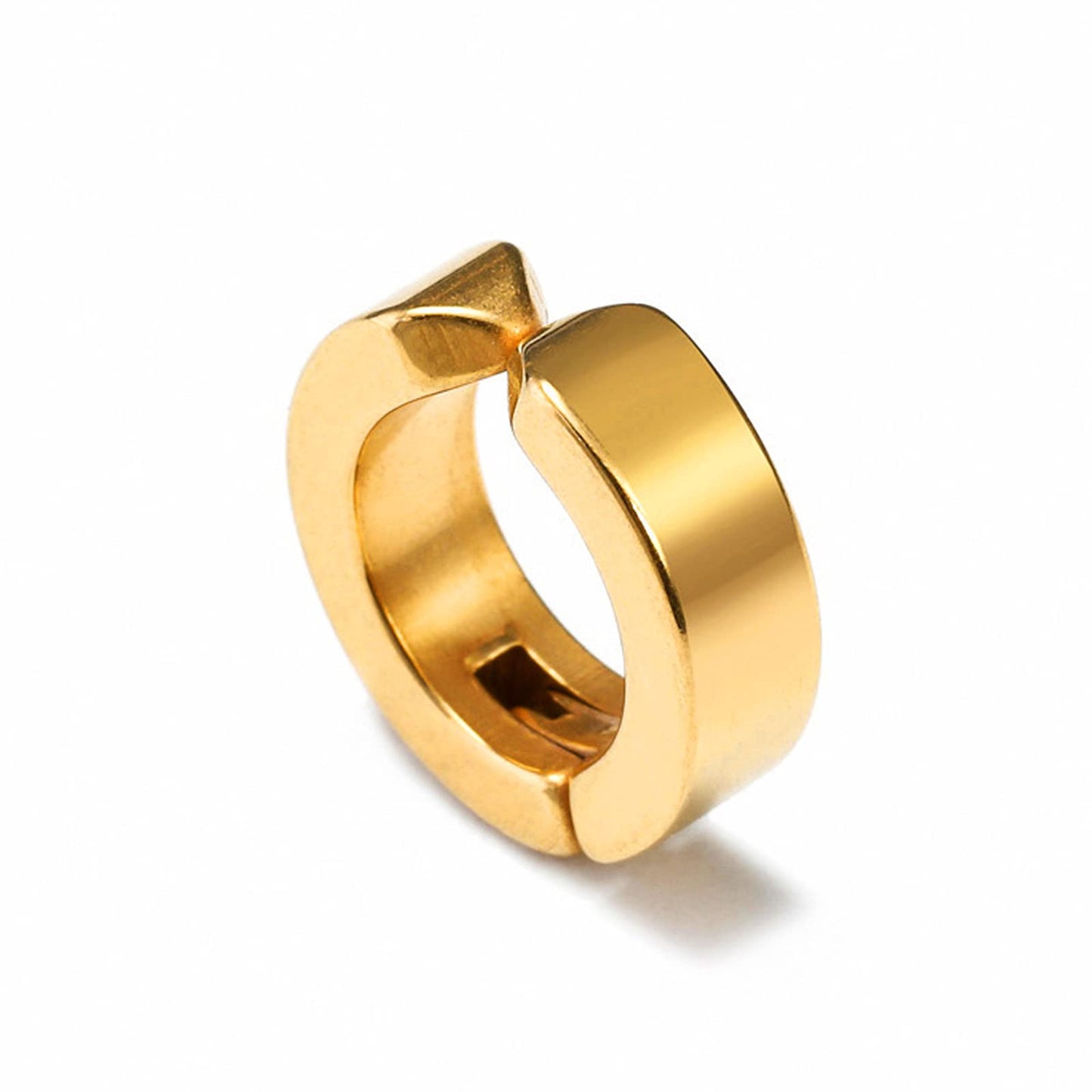 Rockyu ピアス メンズ レディース フープ シルバー ブラック ゴールド ステンレス 金属アレルギー対応