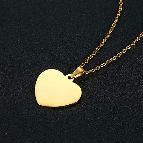 Rockyu ネックレス メンズ レディース ハートペンダント シンプル ステンレス 金属アレルギー対応