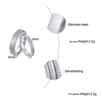 Rockyu ペアリング ステンレス シンプル 指輪 男女兼用 3mm/5mm 選べるサイズ