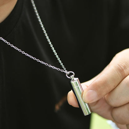 Rockyu メモリアルネックレス ステンレス製 遺骨ペンダント 高級鏡面仕上げ 手元供養用ネックレス