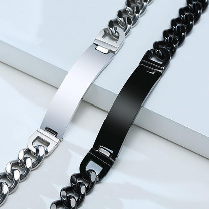 Rockyu ブレスレット レディース プレート チェーン ステンレス製 金属アレルギー対応 全3色