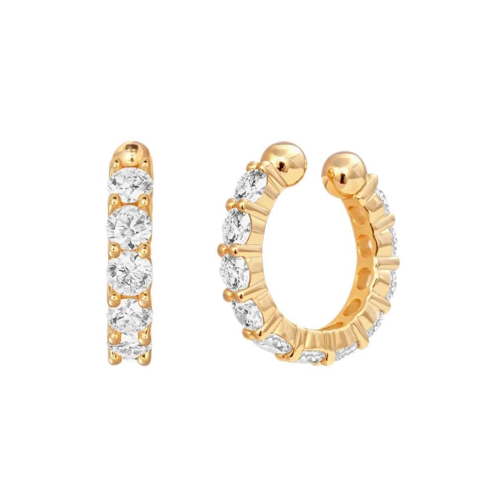 Rockyu シルバー925 ジルコニアフルエタニティイヤーカフ レディース