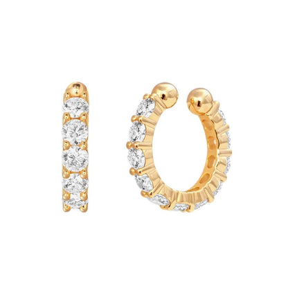 Rockyu シルバー925 ジルコニアフルエタニティイヤーカフ レディース