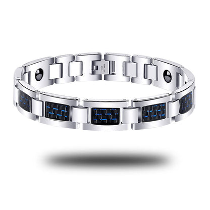 Rockyu ブレスレット メンズ 磁気 ゲルマニウム 静電気除去 ステンレス チェーン風デザイン