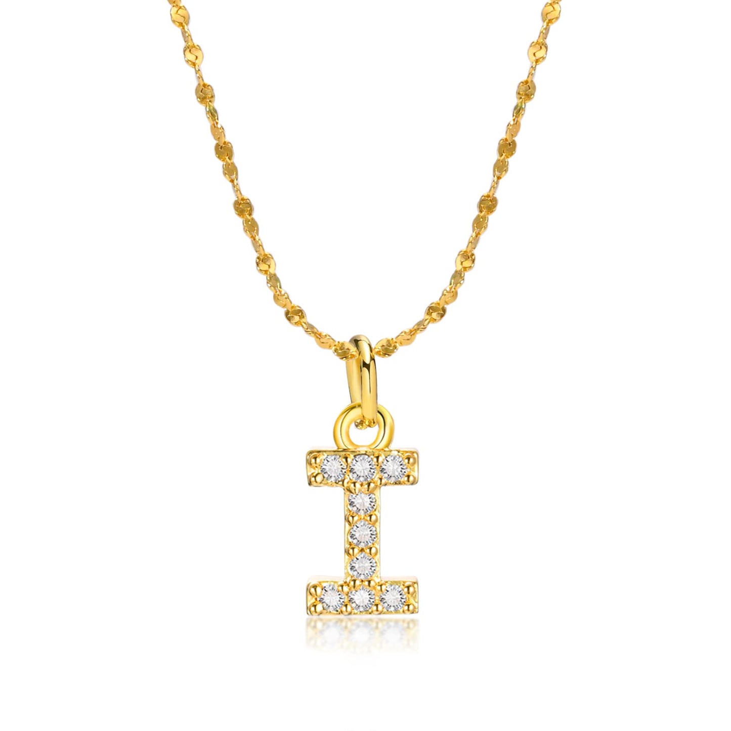 Rockyu ネックレス レディース ゴールド イニシャルペンダント ジルコニア アレルギー対応