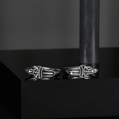 Rockyu ピアス メンズ ステンレス 片耳 剣モチーフ フープ型 シルバー アレルギー対応