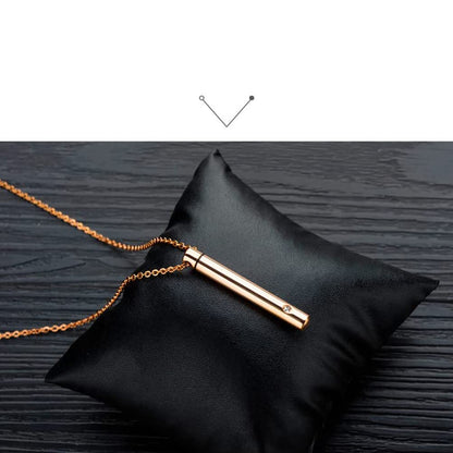 Rockyu 円筒カプセル 遺骨ネックレス｜ジルコニア×ステンレス製 手元供養ペンダント