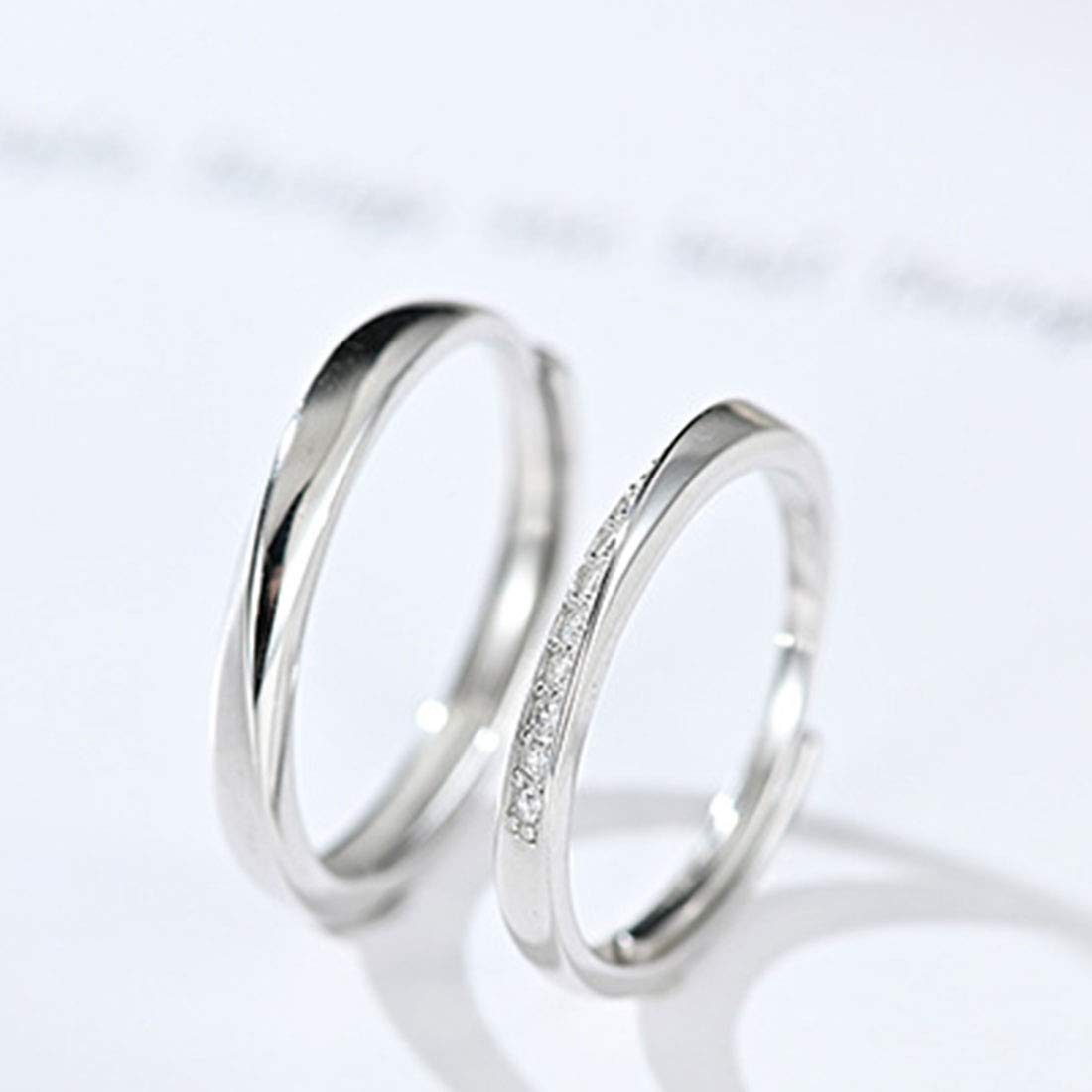 Rockyu メンズ シルバー925 フリーサイズペアリング｜純銀製 結婚・婚約指輪 アレルギー対応