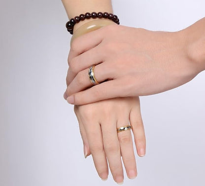 クラシック タングステン ペアリング ゴールド×シルバー 鏡面仕上げ 4mm/6mm