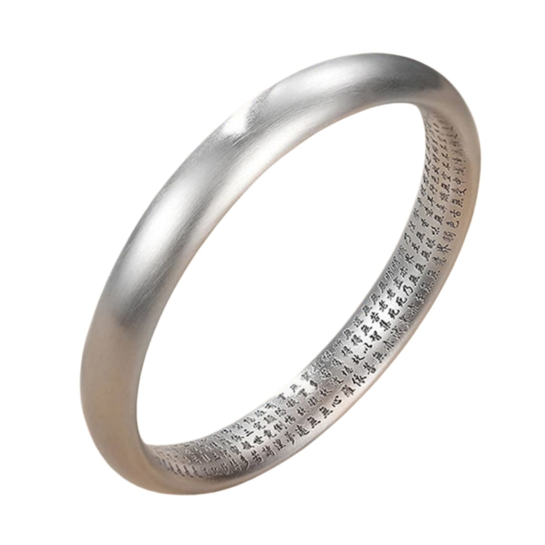 Rockyu バングル レディース シルバー 純銀風 六字真言 刻印 厄除けブレスレット