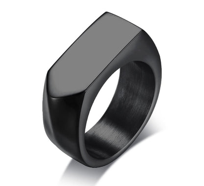 メンズ印台リング｜ステンレス 幅広 スクエアデザイン 指輪 金属アレルギー対応