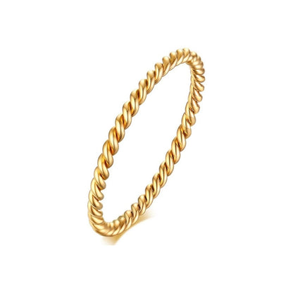 Rockyu ツイストステンレスピンキーリング 3色セット 金属アレルギー対応 関節リング