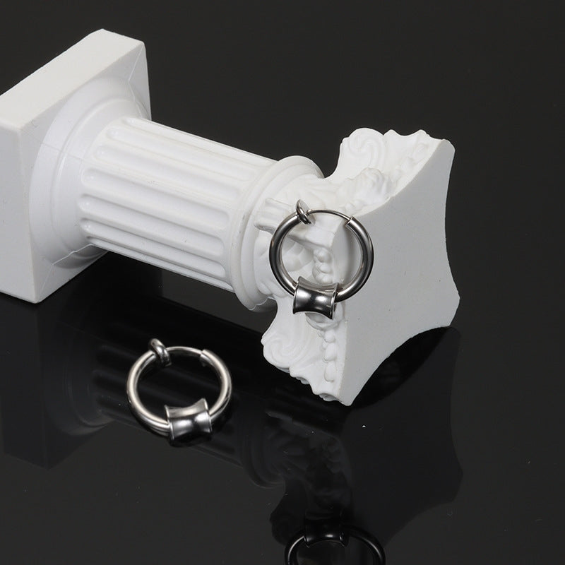 Rockyu フープピアス メンズ レディース シルバー ステンレス 中折れ リング