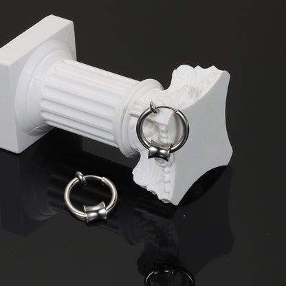 Rockyu フープピアス メンズ レディース シルバー ステンレス 中折れ リング